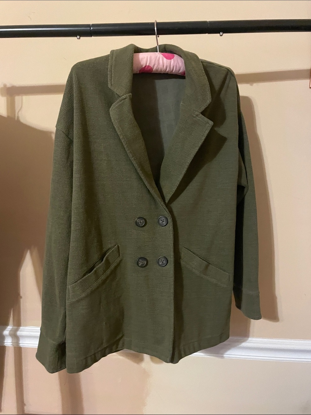 Madewell Olive Green Double-Breasted Blazer